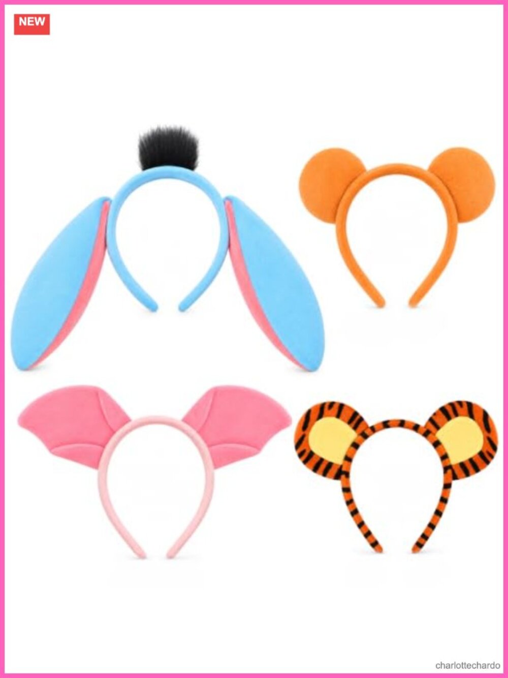 Animal Costume Headband Set 4 Pc Bear Tiger Pig Donkey Cosplay Party